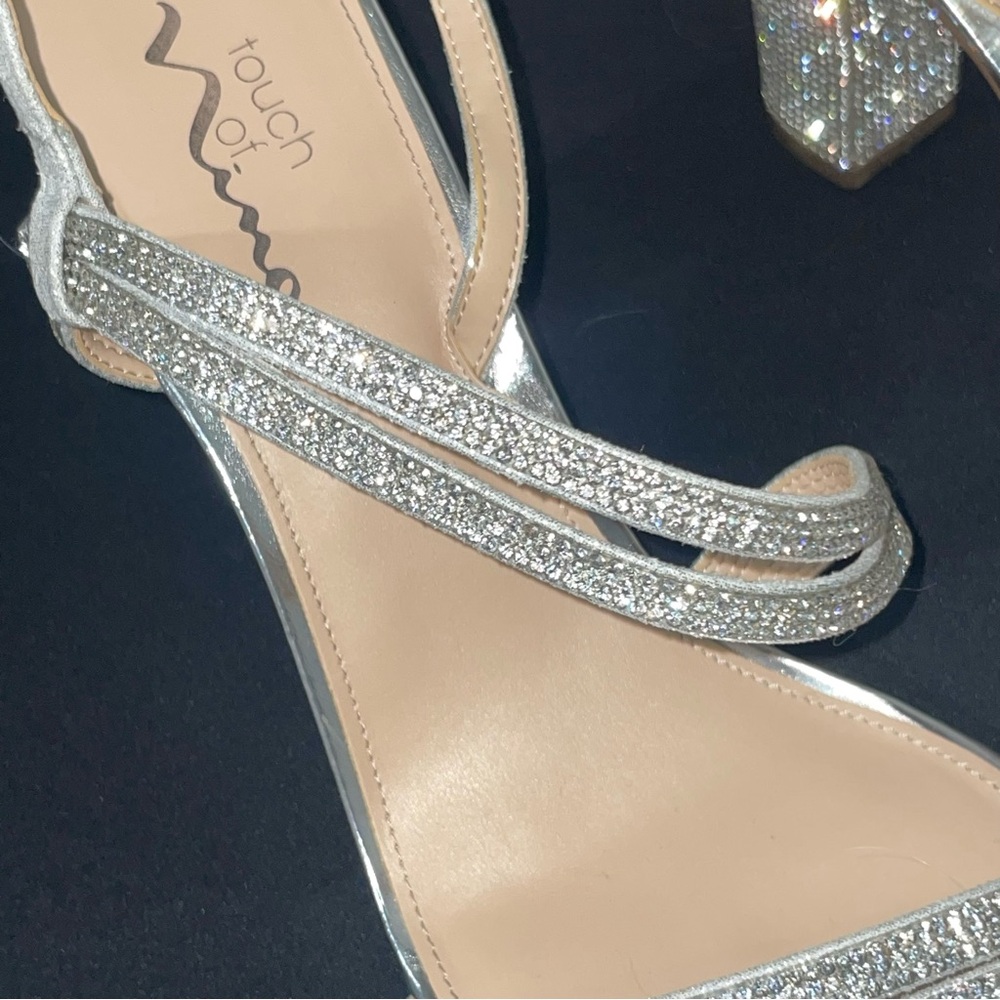 Touch of Nina Sabetha Sparkling Rhinestone Silver Heel Sandal. Sexy,Bridal - Picture 3 of 16